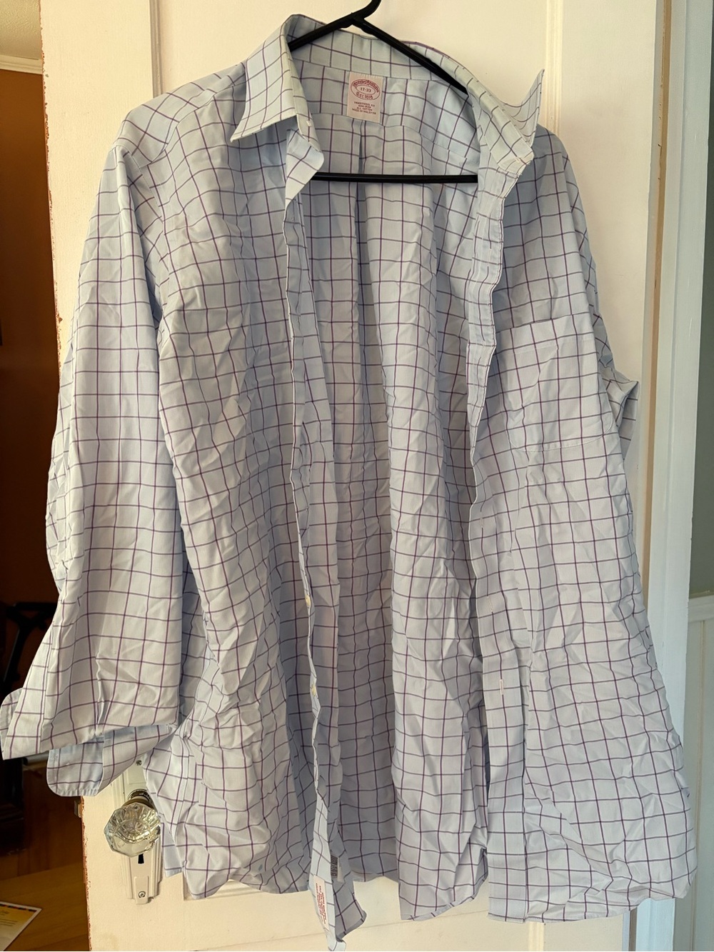 Brooks Brothers Light Blue Windowpane Dress Shirt